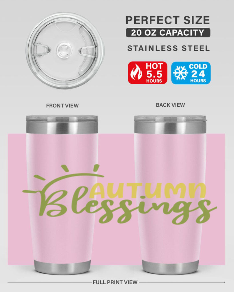 autumn blessings 66#- thanksgiving- Tumbler