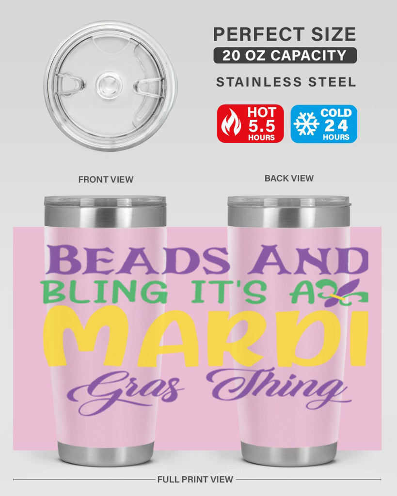 beads and bling its a mardi gras thing 86#- mardi gras- Tumbler