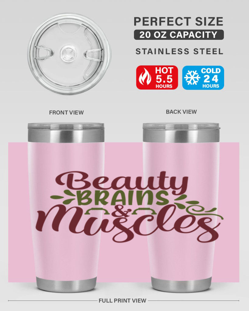 beauty brains muscles 52#- gym- Tumbler