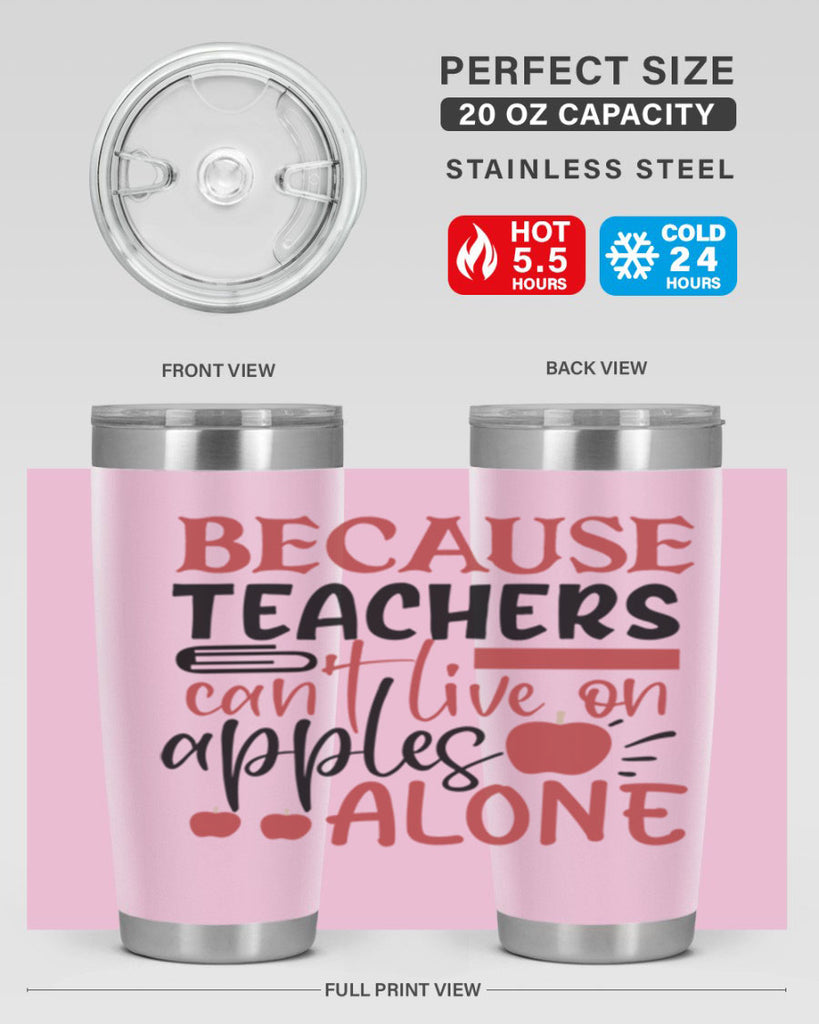 because teachers cant live on apples alone Style 191#- teacher- tumbler