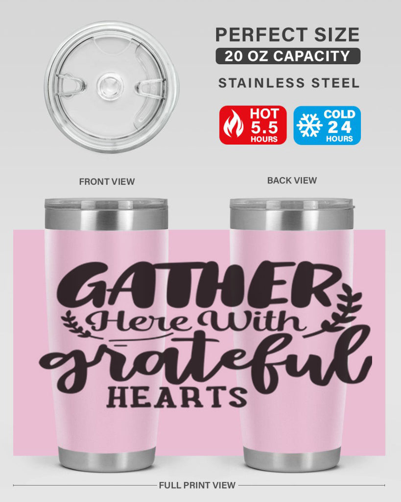 gather here with grateful hearts 62#- thanksgiving- Tumbler