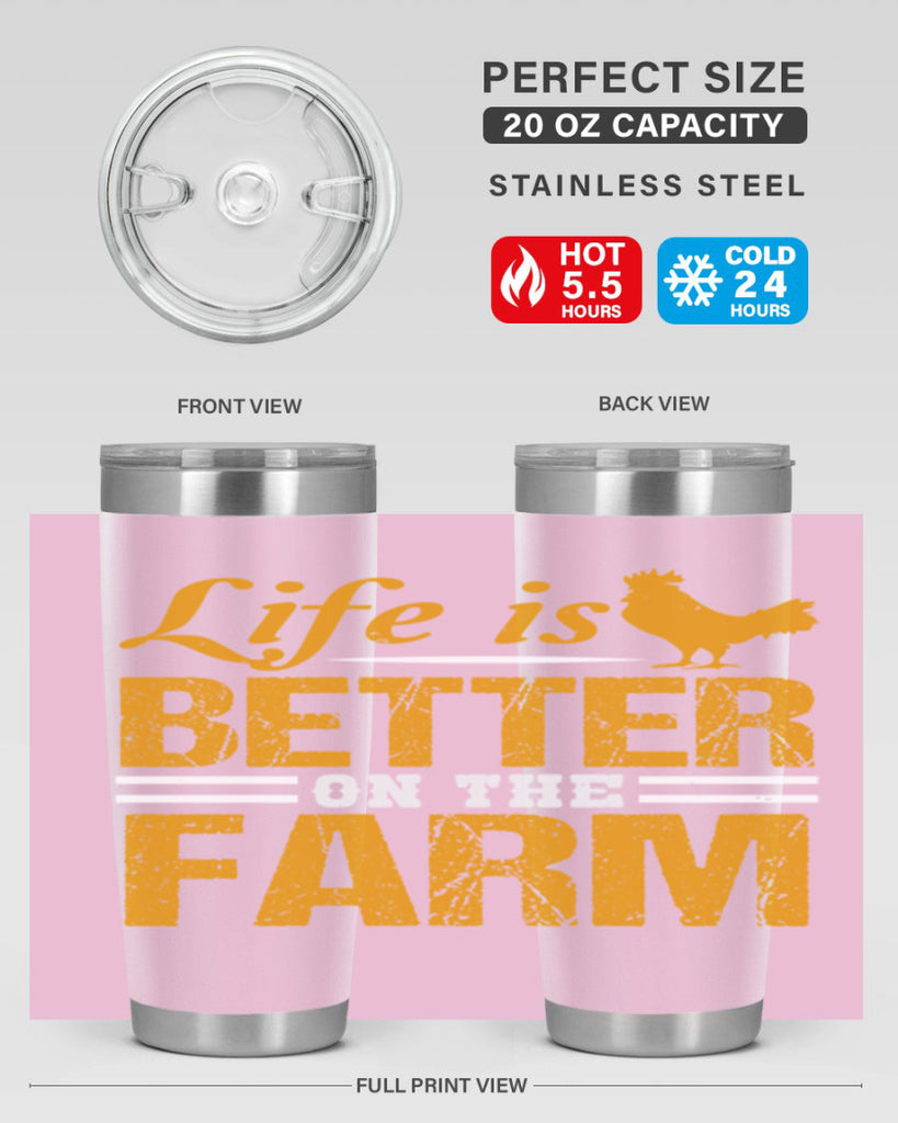 life is better on the farm 44#- farming and gardening- Tumbler