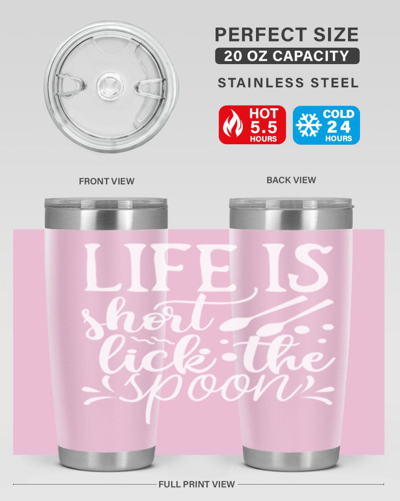 life is short lick the spoon 25#- kitchen- Tumbler