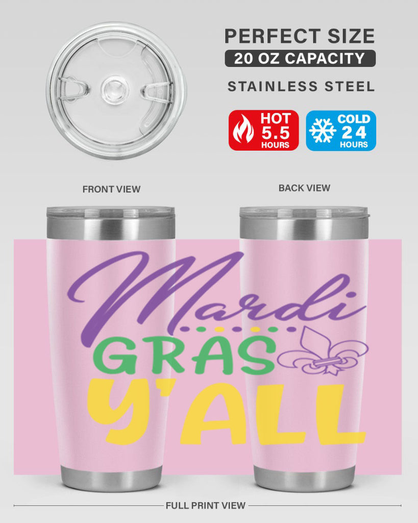 mardi gras yall 77#- mardi gras- Tumbler