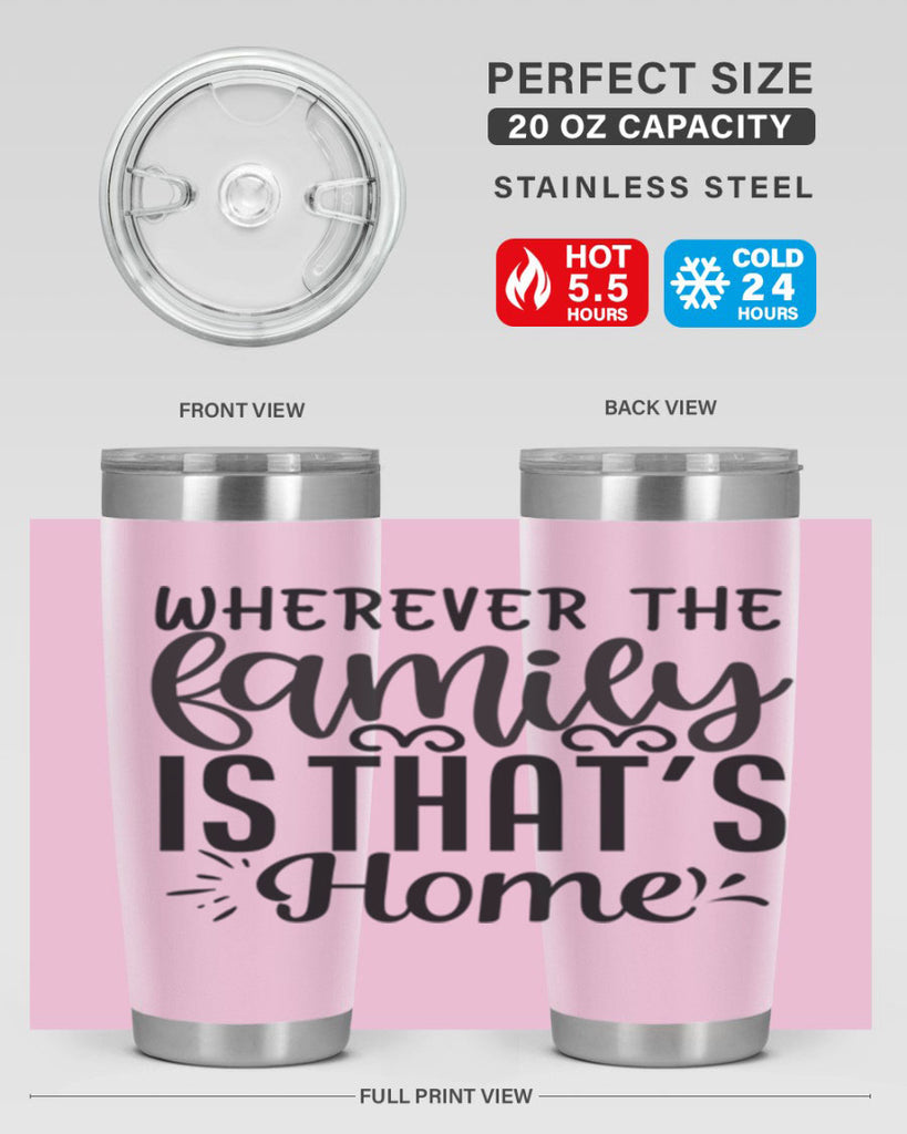 wherever the family is thats home 9#- family- Tumbler