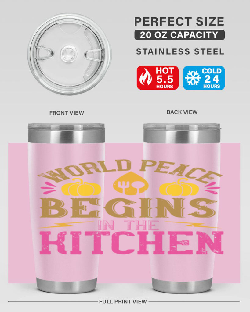 world peace begins in the kitchen 7#- vegan- Tumbler