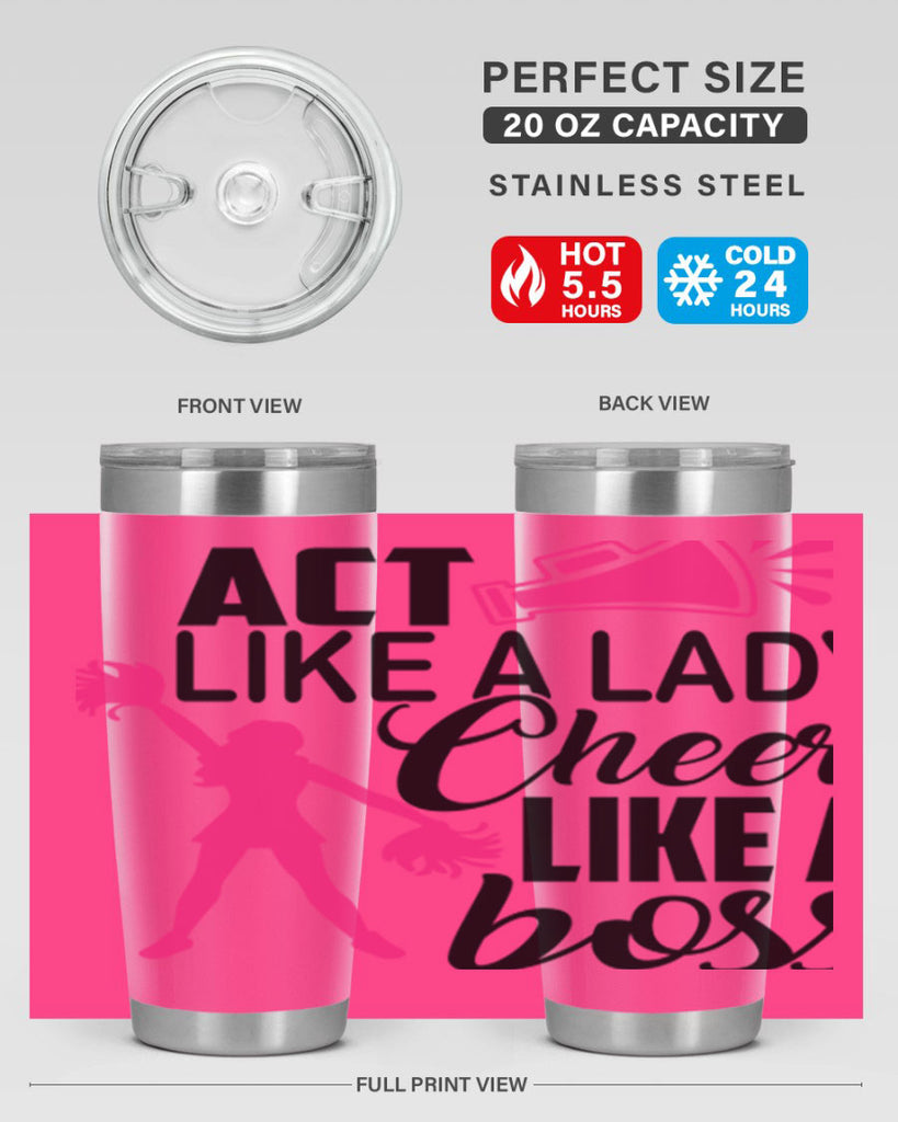 Act like a lady Cheer like a boss 1486#- cheer- Tumbler