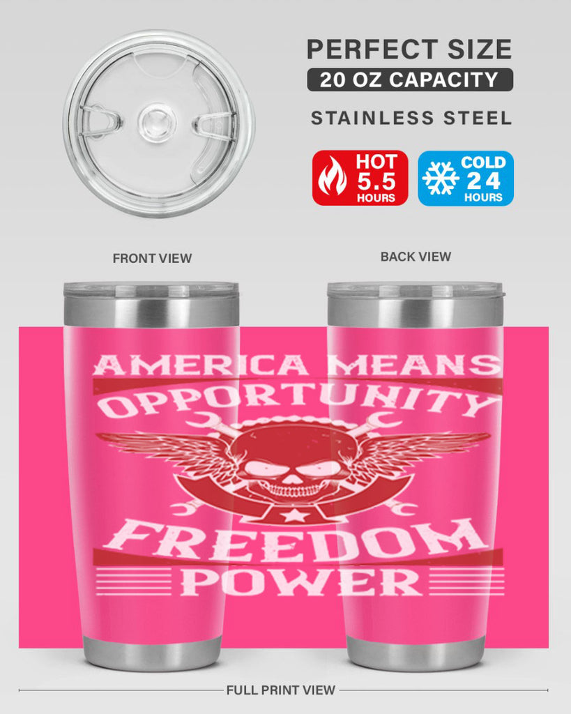 America means opportunity freedom power Style 85#- Fourt Of July- Tumbler