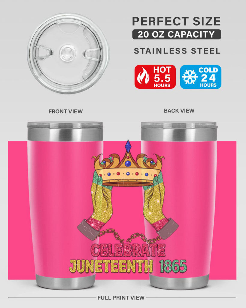 Celebrate Juneteenth 1865 Crown Designs 2#- Juneteenth- tumbler