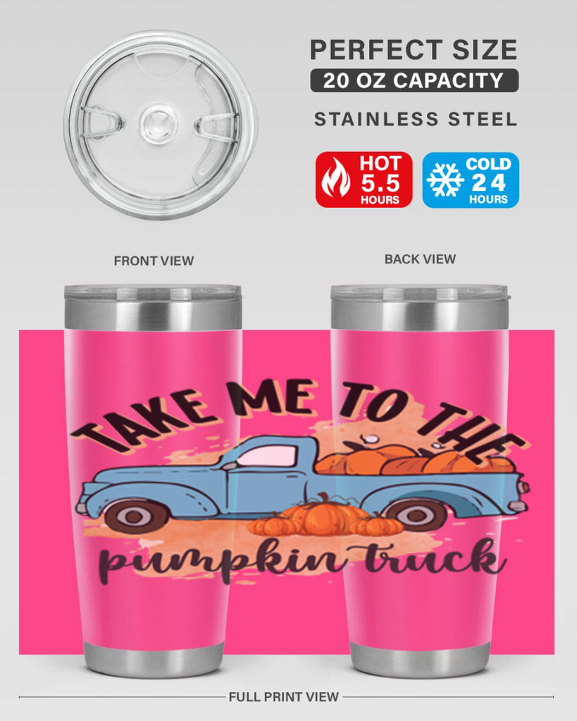 Fall Pumpkin Truck 128#- fall- Tumbler