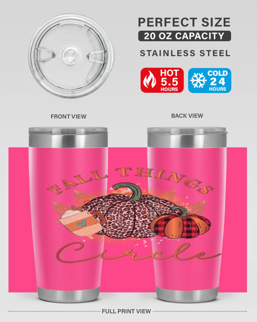 Fall Things Circle 133#- fall- Tumbler