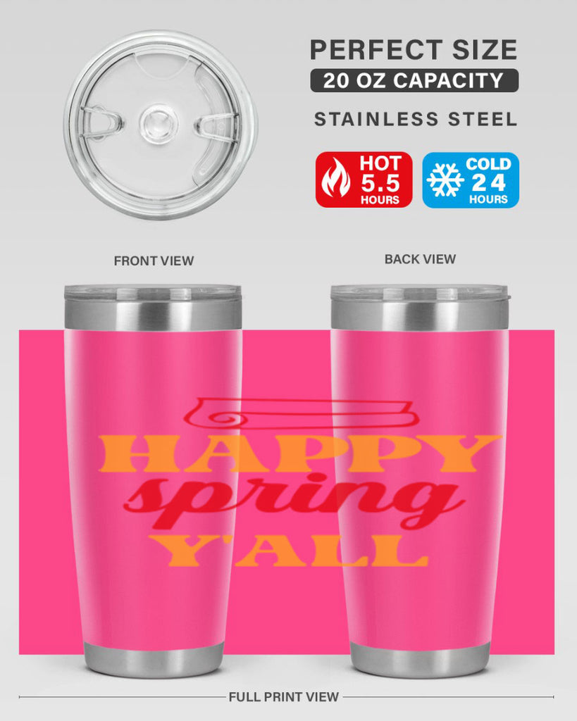 Happy spring y'all 166#- spring- Tumbler
