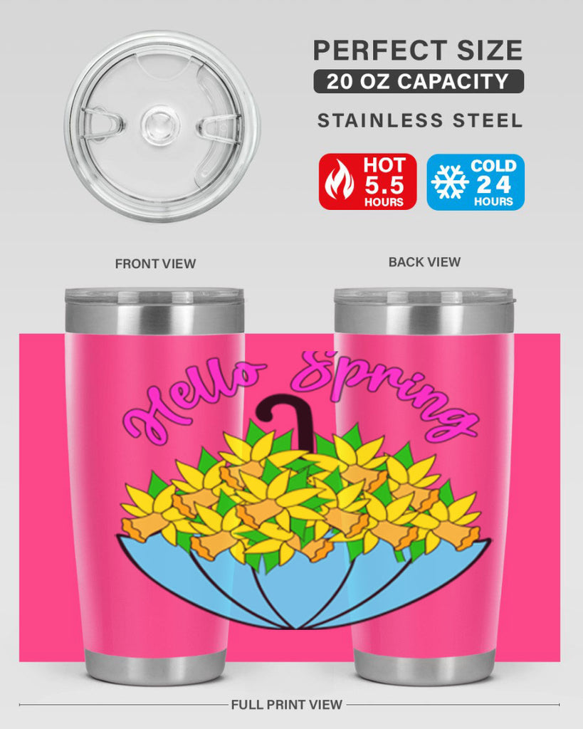 Hello Spring Umbrella Daffodils207#- spring- Tumbler