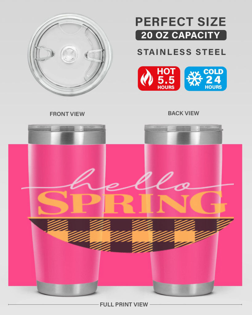 Hello Spring plaid 203#- spring- Tumbler