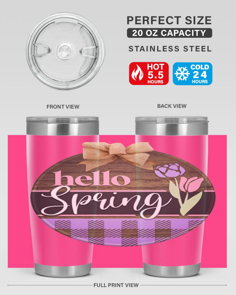 Hello spring plaid Mockup205#- spring- Tumbler