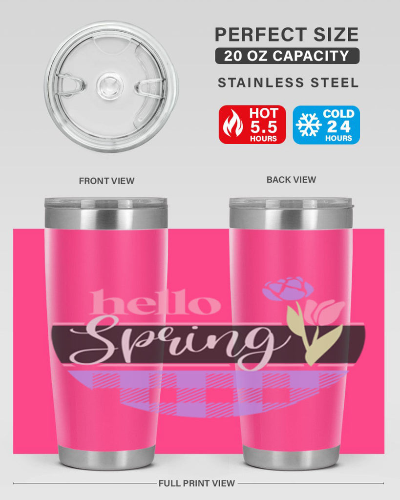 Hello spring plaid206#- spring- Tumbler