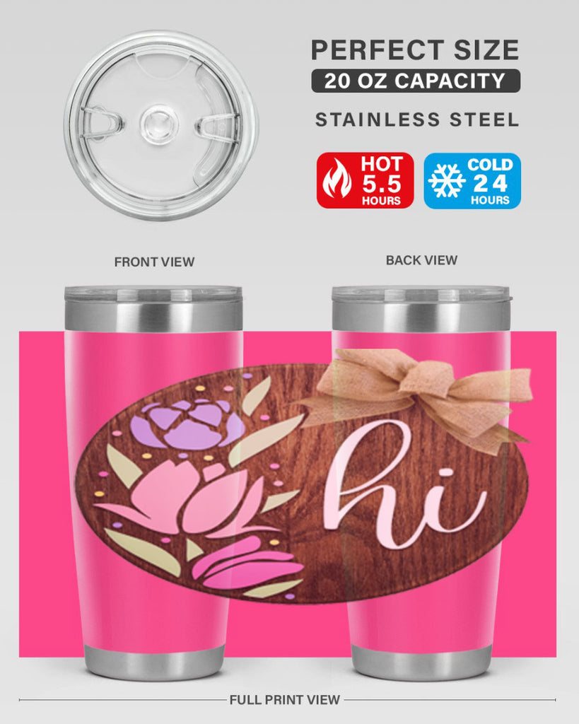 Hi pink flowers Mockup237#- spring- Tumbler