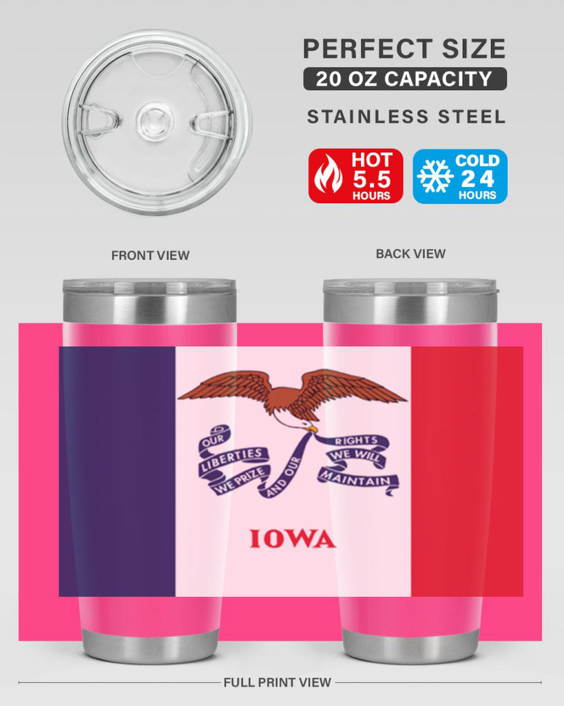 Iowa 37#- Us Flags- Tumbler