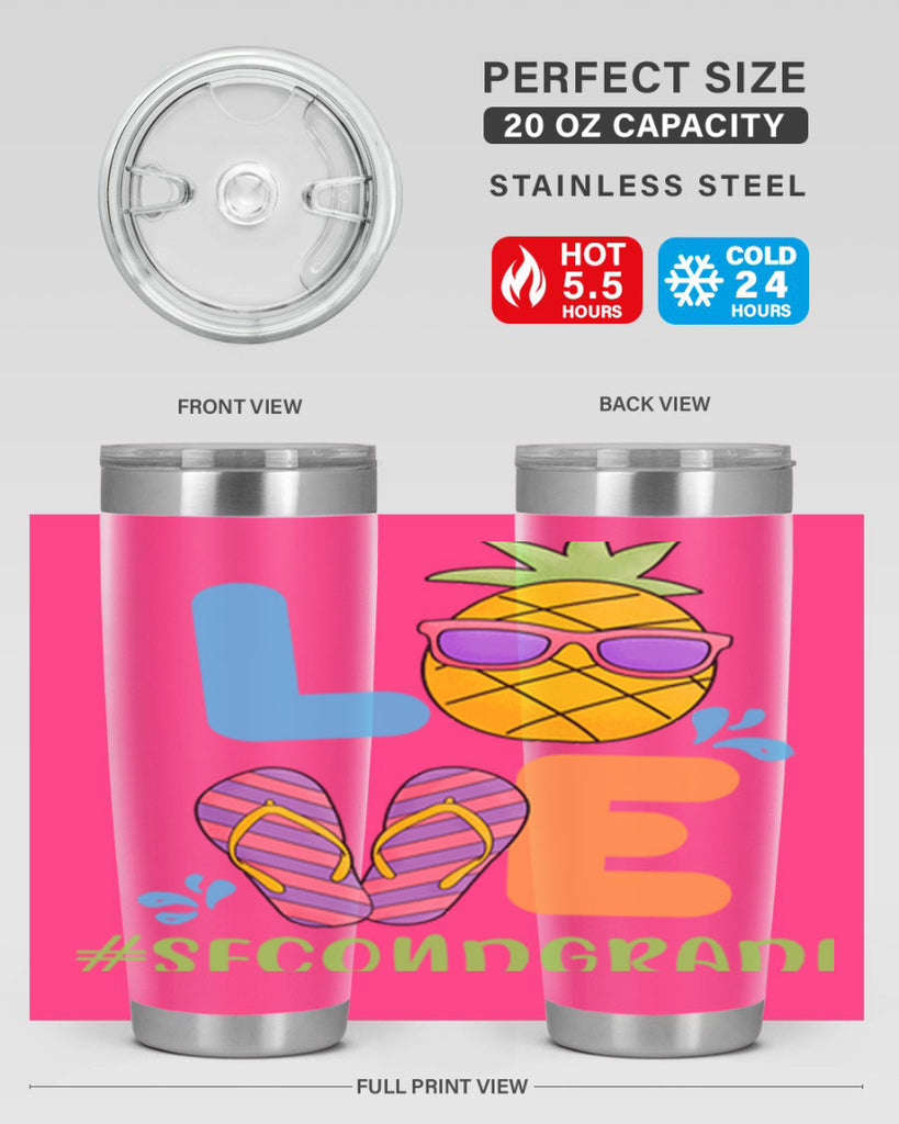 LOVE 2nd Grade Summer Pineapple 17#- second grade- Tumbler
