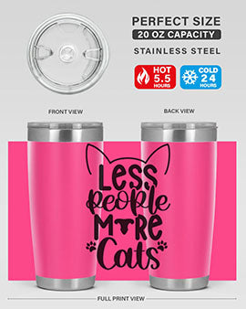 Less People More Cats Style 97#- cat- Tumbler