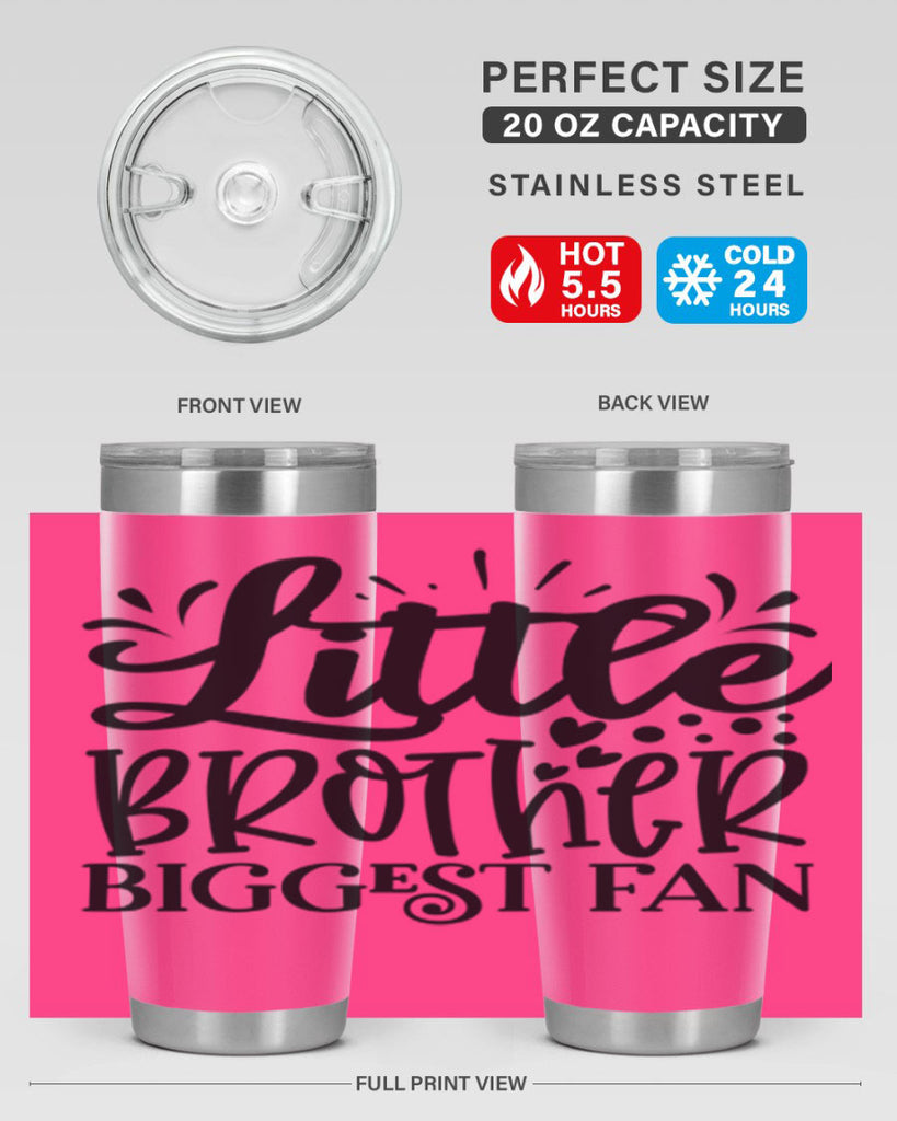 Little Brother Biggest Fan 2056#- baseball- Tumbler