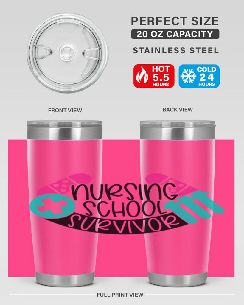 Nursing School Survivor Style Style 64#- nurse- tumbler