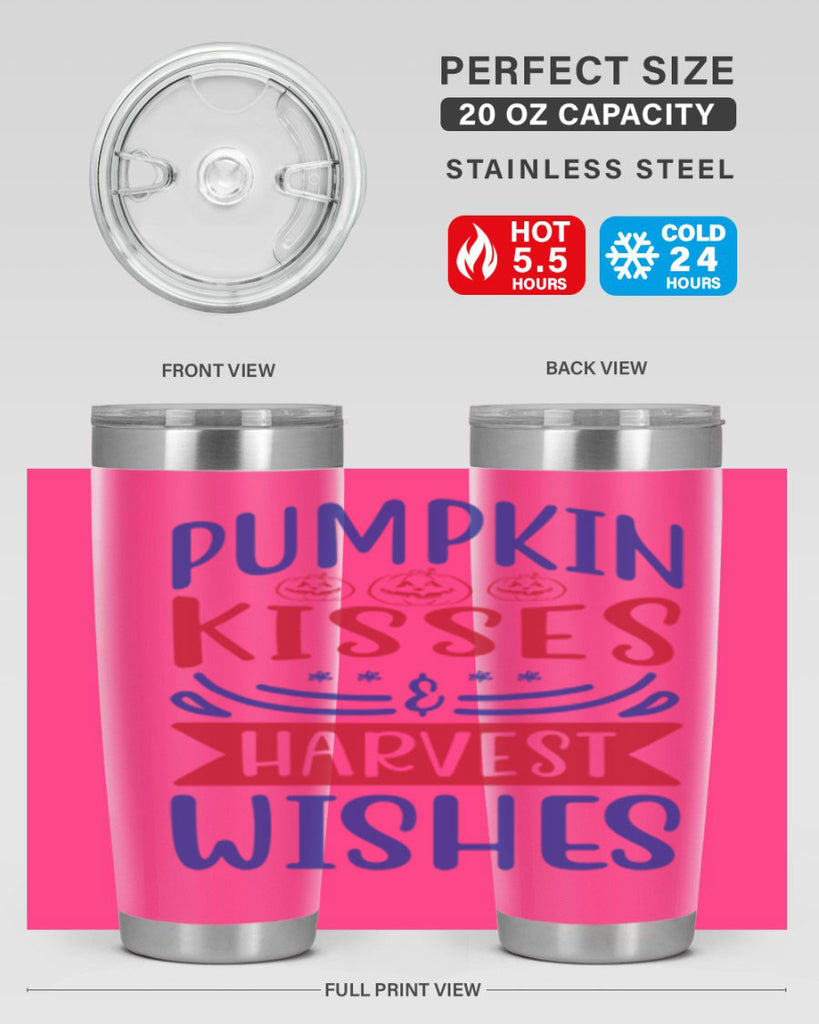 Pumpkin Kisses Harvest Wishes 522#- fall- Tumbler