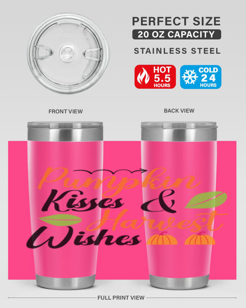Pumpkin Kisses Harvest Wishes 523#- fall- Tumbler