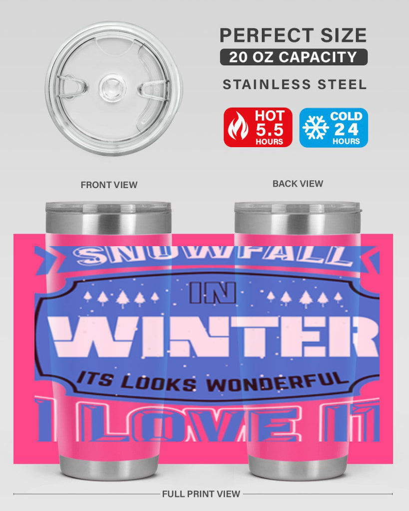 Snowfall in Winter 372#- winter- Tumbler