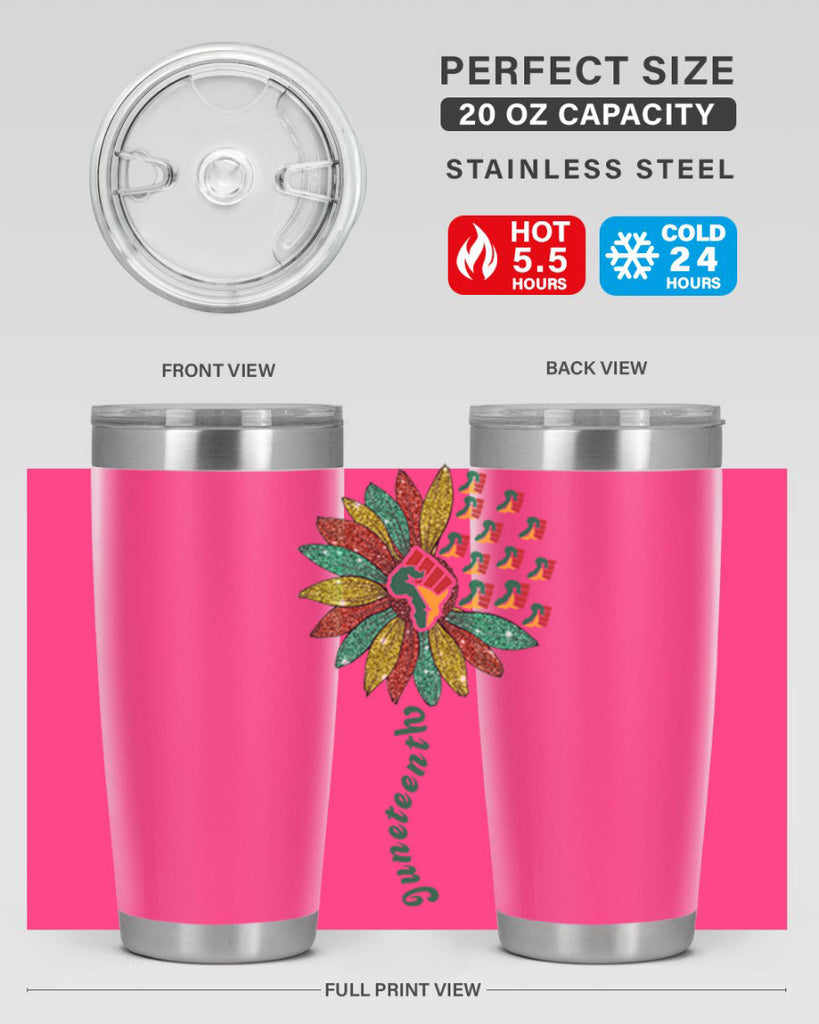 Sunflower Fist Juneteenth Black History 24#- Juneteenth- tumbler