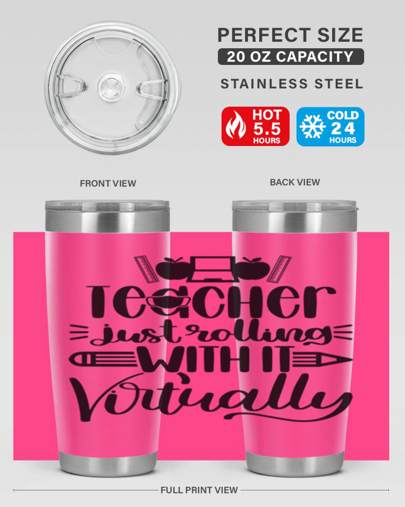 Teacher Just Rolling Style 53#- teacher- tumbler