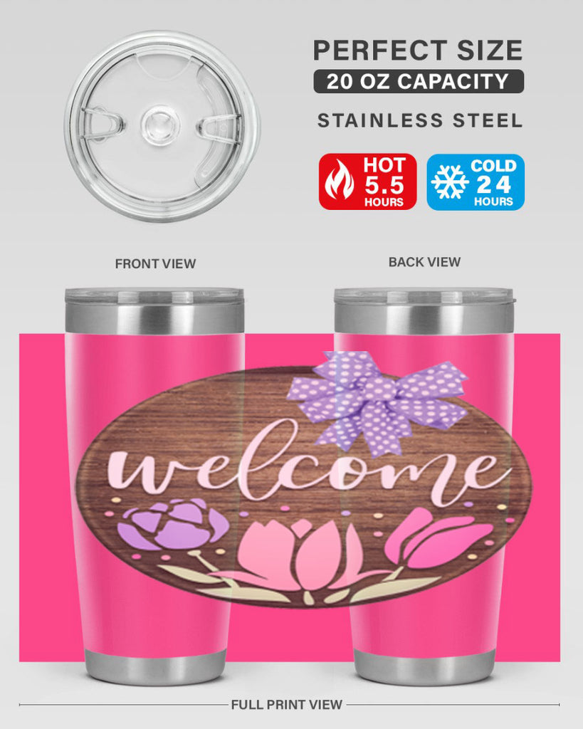 Welcome three flowers Mockup586#- spring- Tumbler