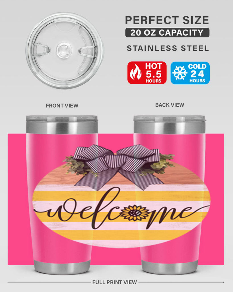 Welcome with sunflower Mockup591#- spring- Tumbler