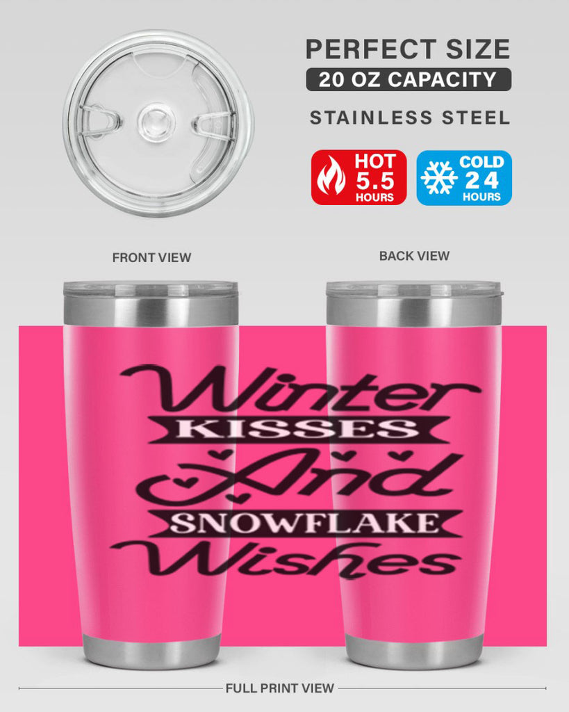 Winter Kisses And Snowflake Wishes 515#- winter- Tumbler