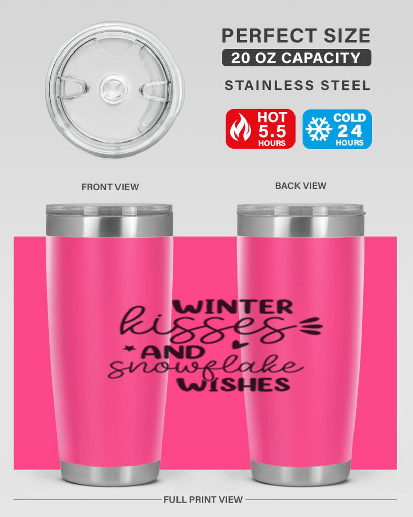 Winter Kisses And Snowflake Wishes 516#- winter- Tumbler