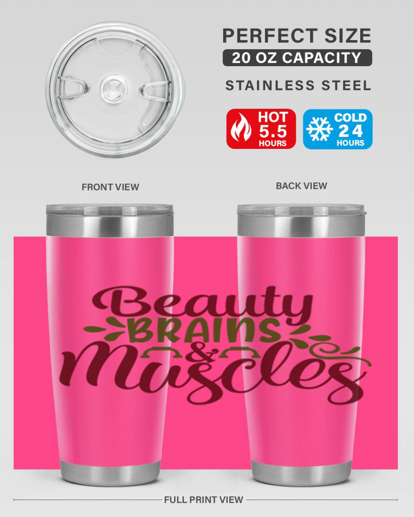 beauty brains muscles 52#- gym- Tumbler