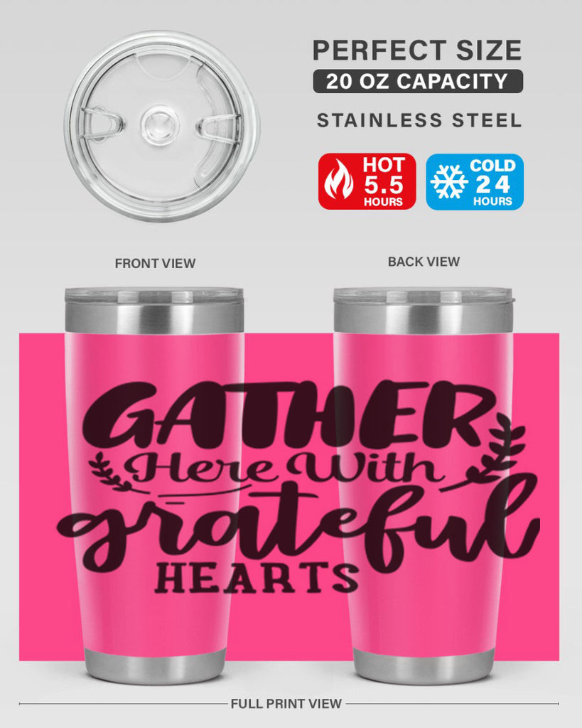 gather here with grateful hearts 62#- thanksgiving- Tumbler