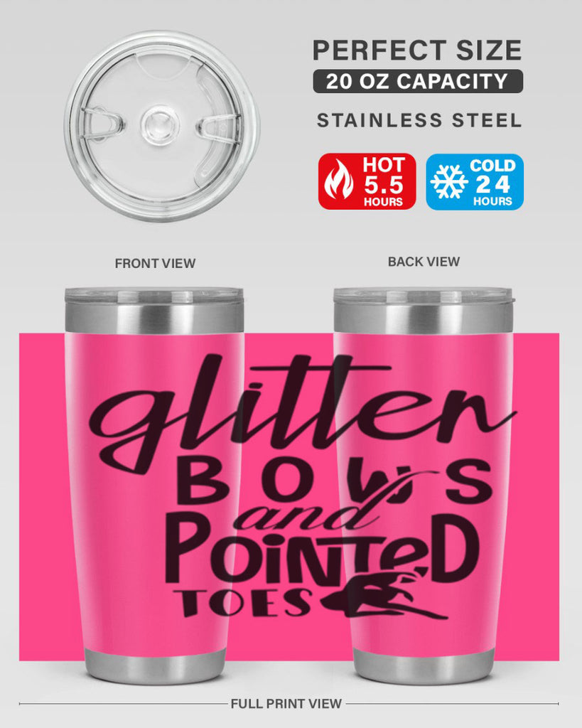glitter bows and pointed toes 42#- ballet- Tumbler