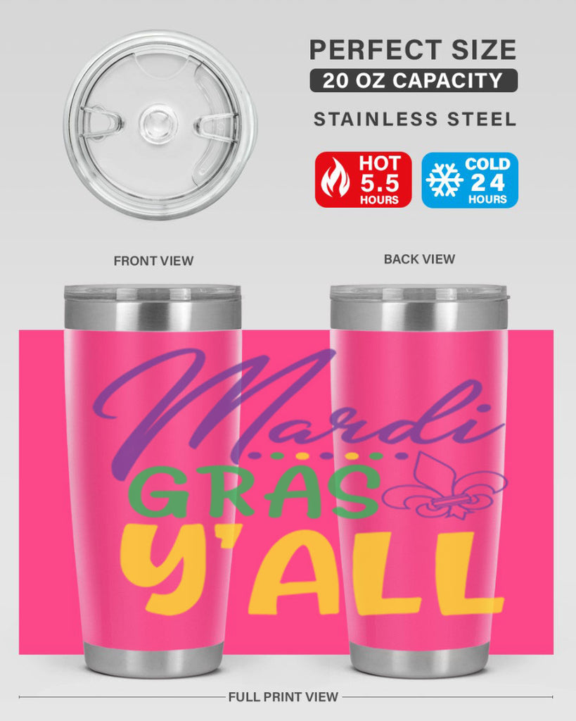 mardi gras yall 77#- mardi gras- Tumbler