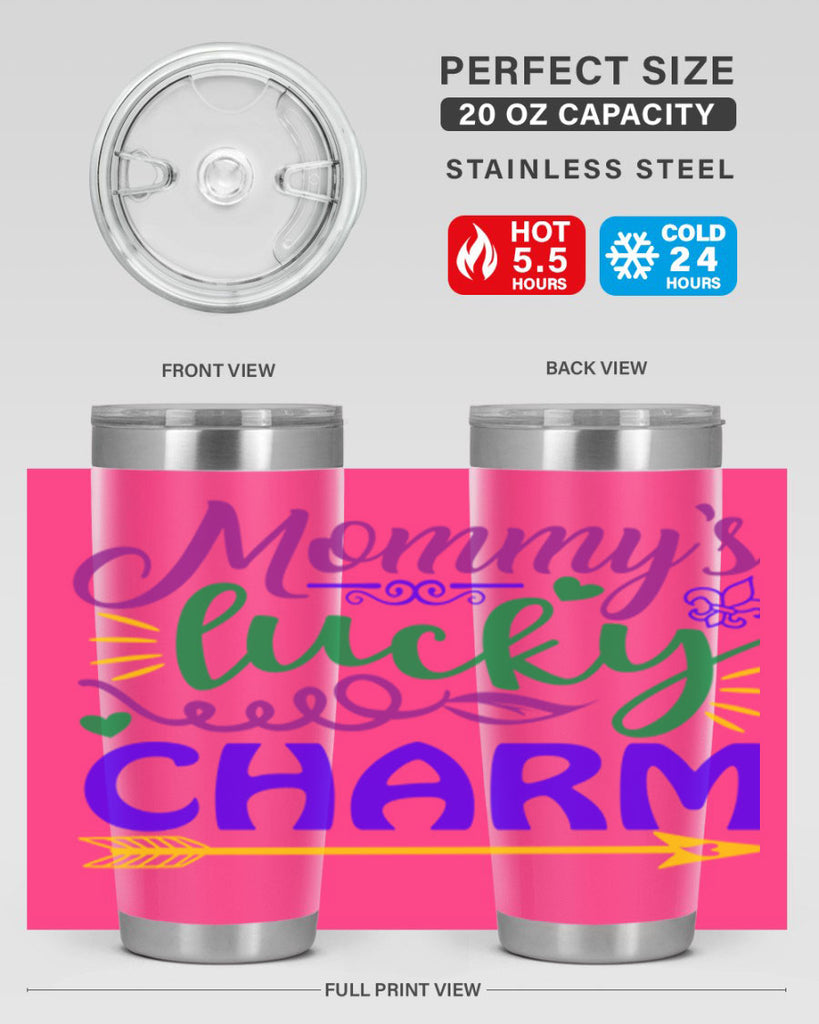 mommys lucky charm 6#- mardi gras- Tumbler