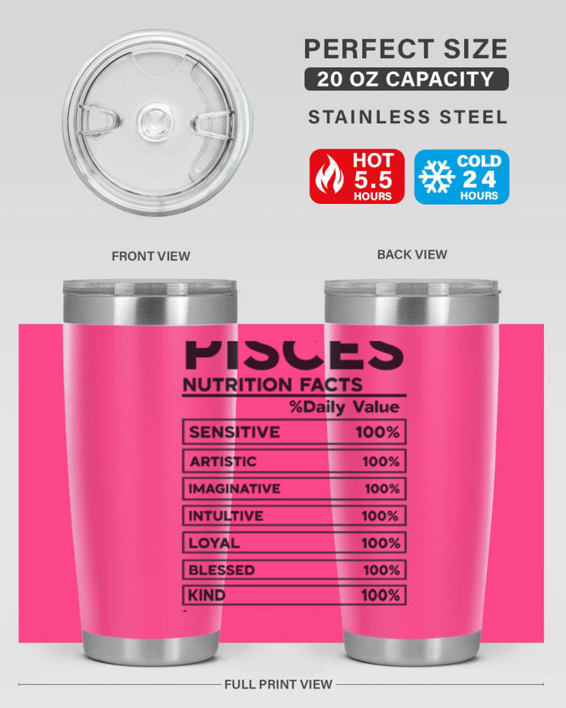 pisces Nutrition Facts 367#- zodiac- Tumbler