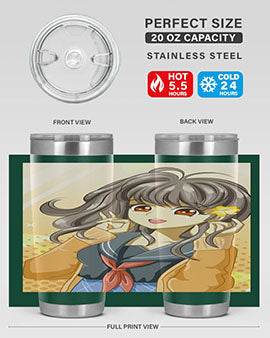 A beautiful and happy girl back to school 90#- anime- Tumbler