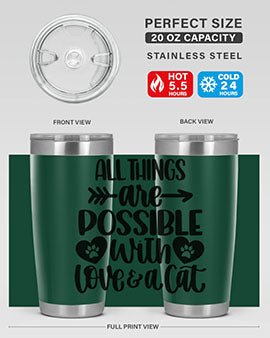 All Things Are Possible Style 75#- cat- Tumbler