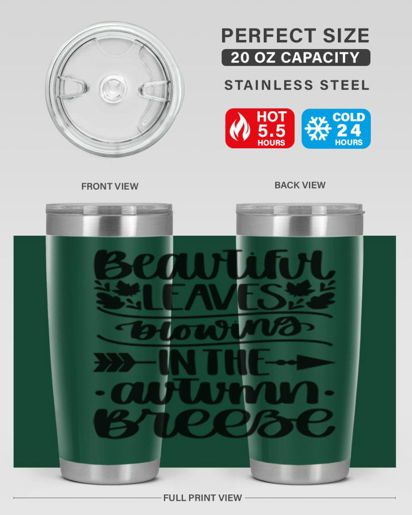 Beautiful Leaves Blowing In The Autumn Breeze 479#- fall- Tumbler