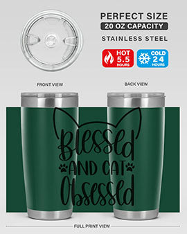 Blessed And Cat Obsessed Style 79#- cat- Tumbler