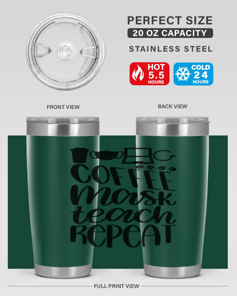 Coffee Mask Teach Repeat Style 84#- teacher- tumbler