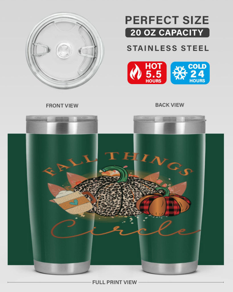 Fall Things Circle 133#- fall- Tumbler