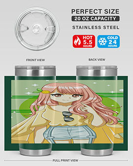 Happy and cute yellow blouse in summer holiday 43#- anime- Tumbler