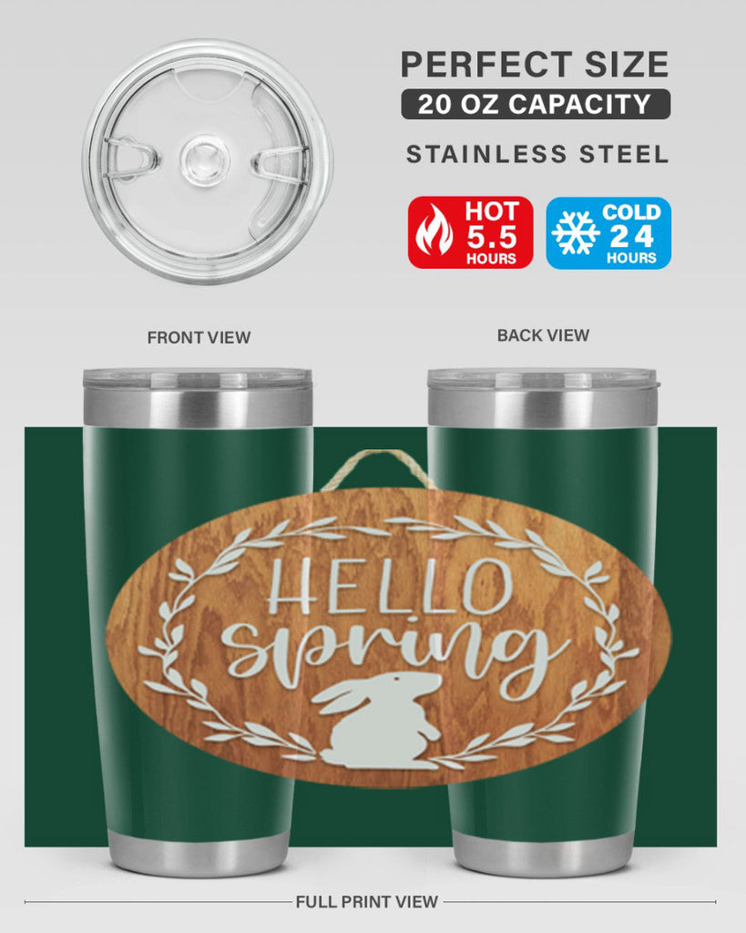 Hello Spring Bunny Wreath Mockup191#- spring- Tumbler