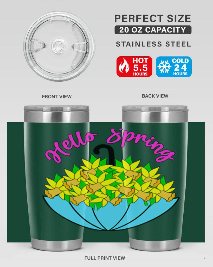 Hello Spring Umbrella Daffodils207#- spring- Tumbler
